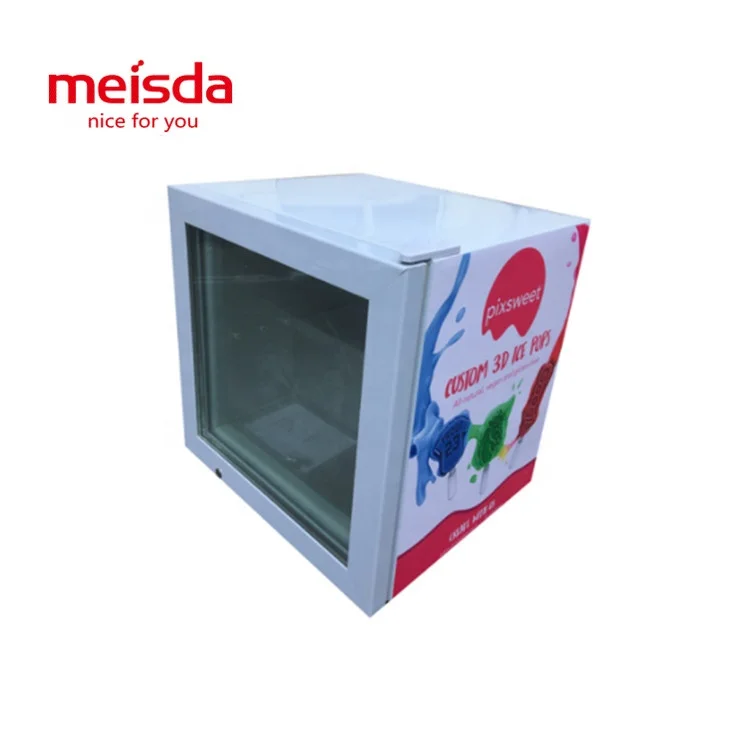 Meisda SD55 55L Single-Temperature Glass Refrigerator Popsicle Countertop Small Display Freezer for Ice Cream Store Use Sale