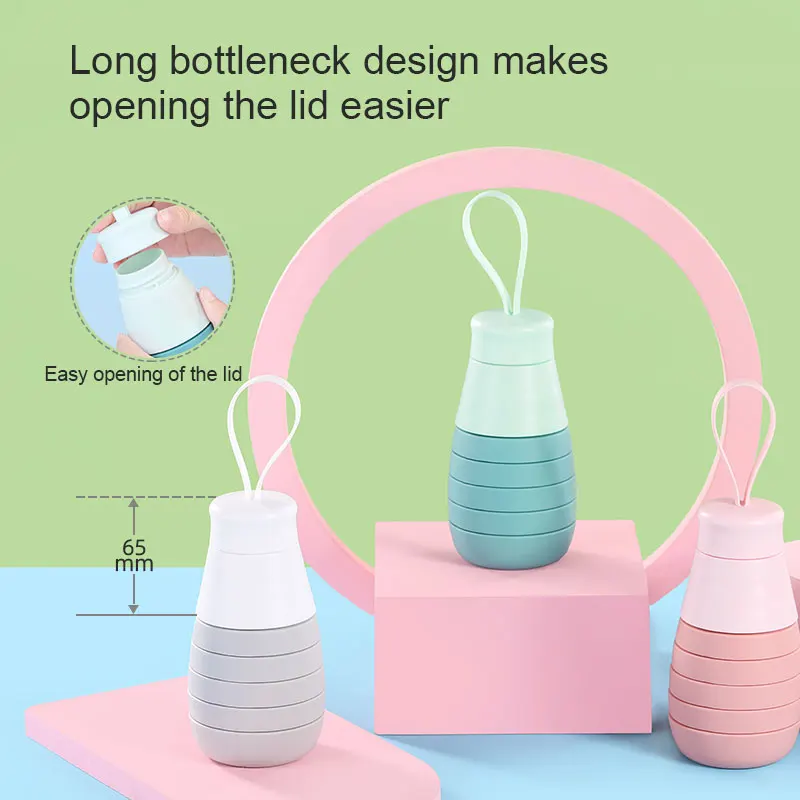 Customized BPA Free Portable Foldable Outdoor Travel Reusable Kid Sports Silicone Water Bottle Collapsible