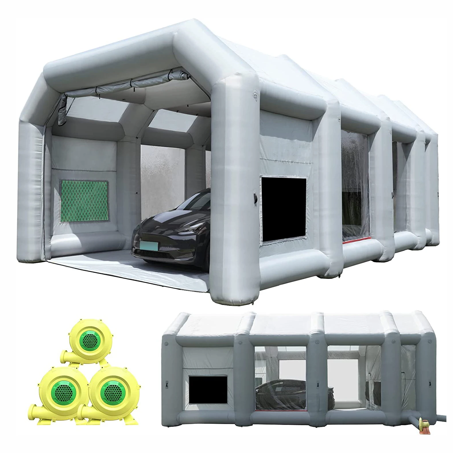 Air sealed type Customized inflatable spray booth for car paint with logo printing