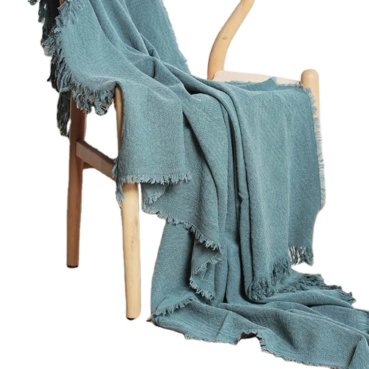 New arrival latest design sofa throw pure cotton throws high quality linen throws
