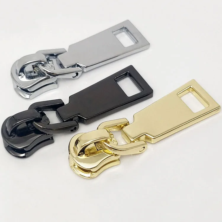 Custom High Quality Zipper Accessories pulls Metal Zipper Box Brand Logo Zipper Puller for Briefcases backpack