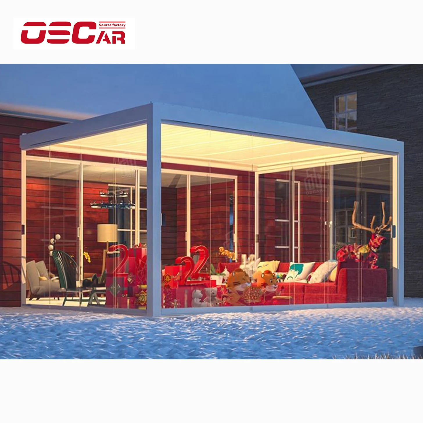 Outdoor Pergola More Oscaracso Customized Adjustable Louvered Roof Waterproof Pavilion
