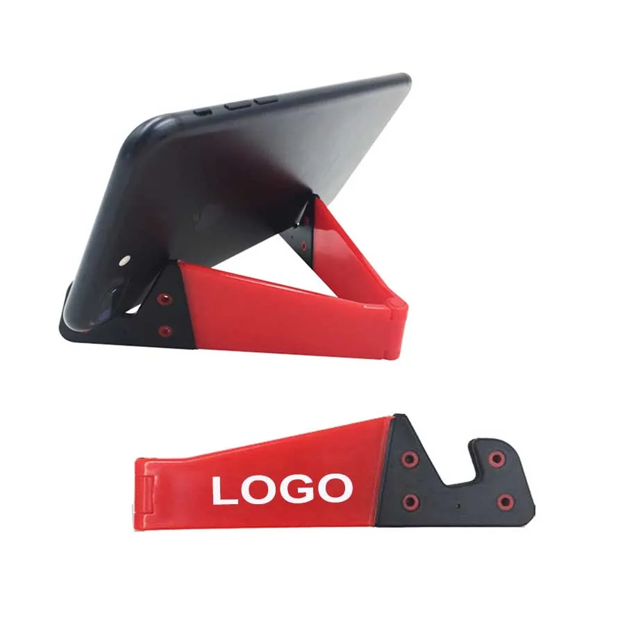 Custom Gift Universal V Smartphone Kickstand Mount Portable Cell Phone Stand for Desk Foldable Pocket Travel Mobile Phone Holder