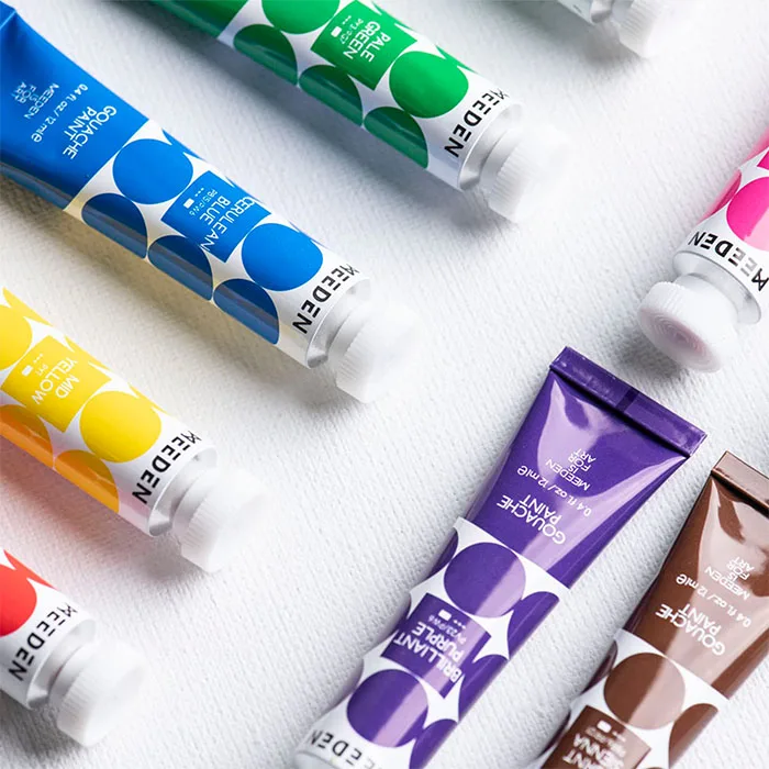 MEEDEN Art Supplies 24 Colors 12ml Miniature Paint Set Gouache Artist Professional Painting Kits