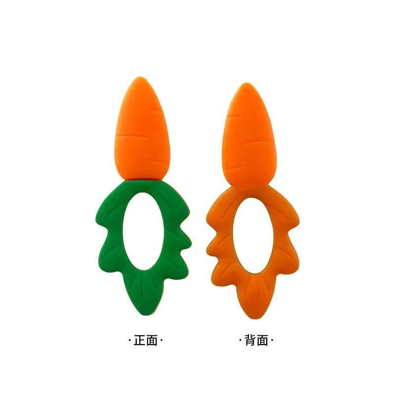 2024 Customizable Hot Selling Food Grade Silicone Teething Toys Carrot Gum Teether For Baby