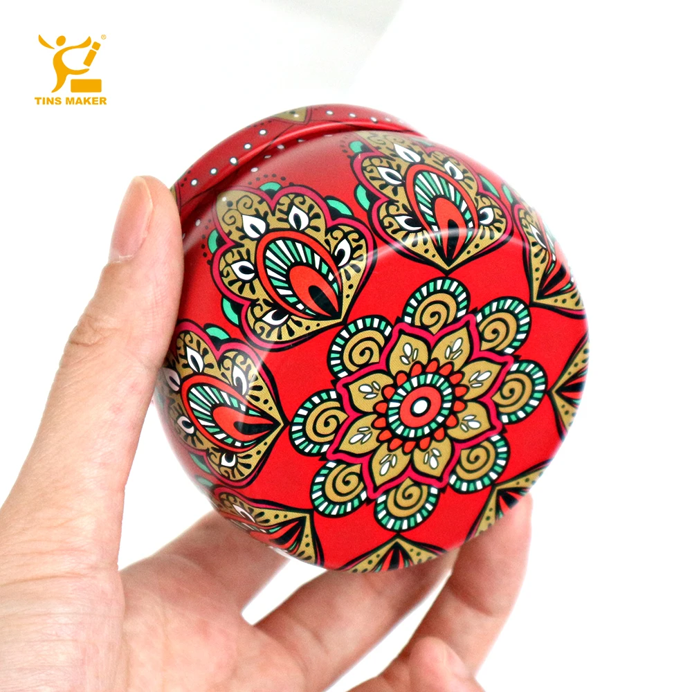 Tinsmaker Custom round Tin Can Recyclable Metal Candle Tin Jars with Black Plating for Tea and Food Cream Packaging