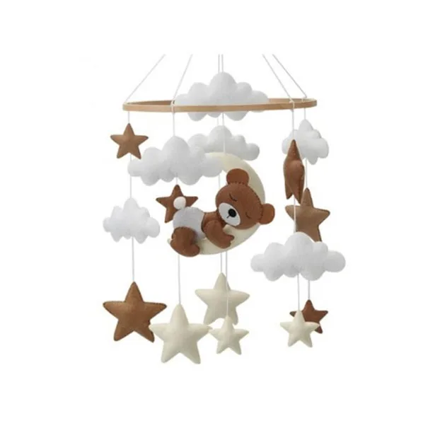 Newborn nursery Decorative Baby Mobile crib felt Baby Mobile Nordic style Baby bed Mobile With Moon Cloud Stars Pendants