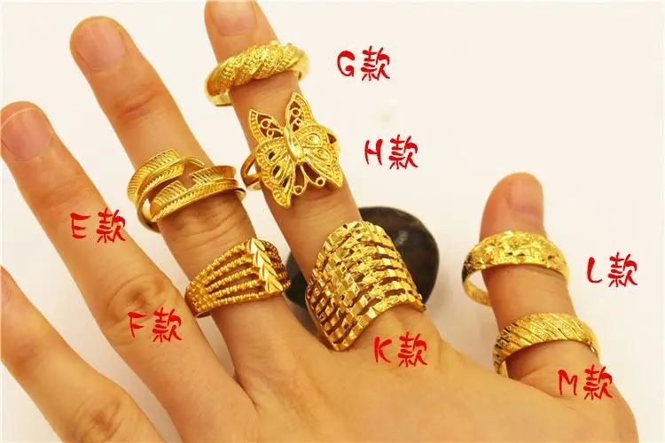 2021 Sandblasted Gold Big Flower Ring Ladies Open Gold Plated Ring Wholesale
