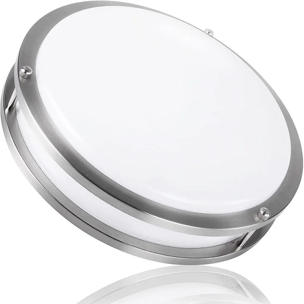 High Quality ETL Brushed Nickel 10inch 12inch Led Surface Mount Ceiling Light Dimmable For Kitchen Bedroom Living Room