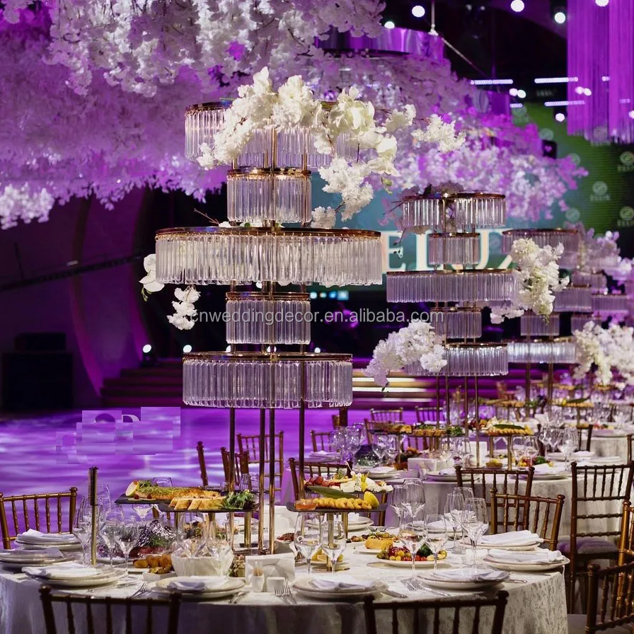 Гладкая E-115 прочная Свадебная подставка для цветов с кристаллами