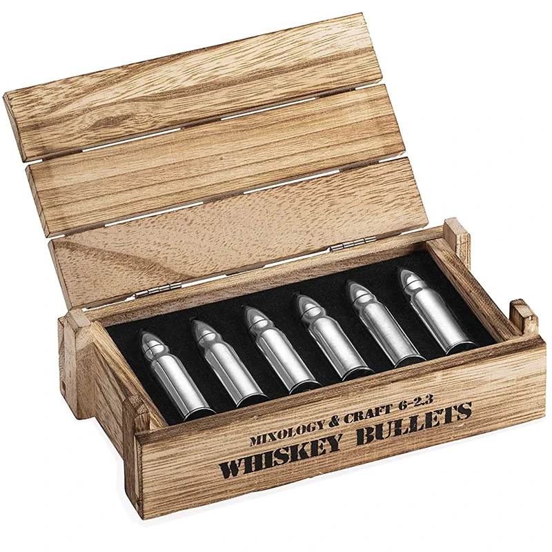 Manufacture supply high quality whiskey stones gift set whisky bullet stones