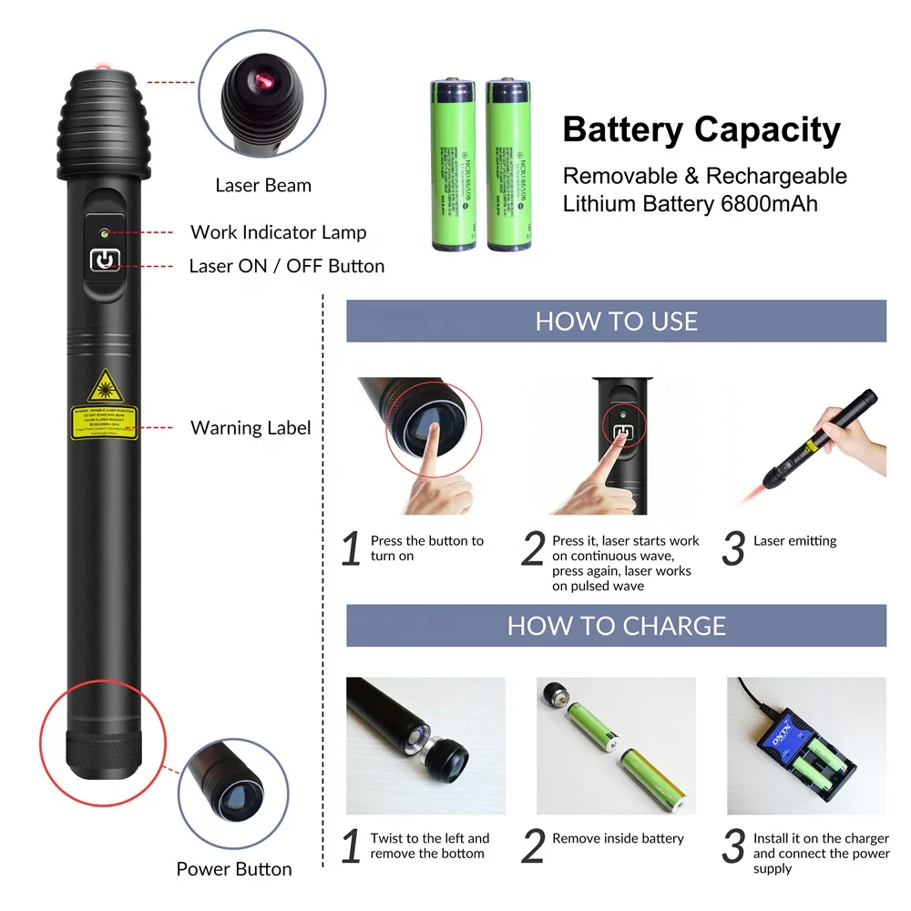 Laser acupuncture device handheld electronic acupuncture laser pen meridians energy pen massage pen