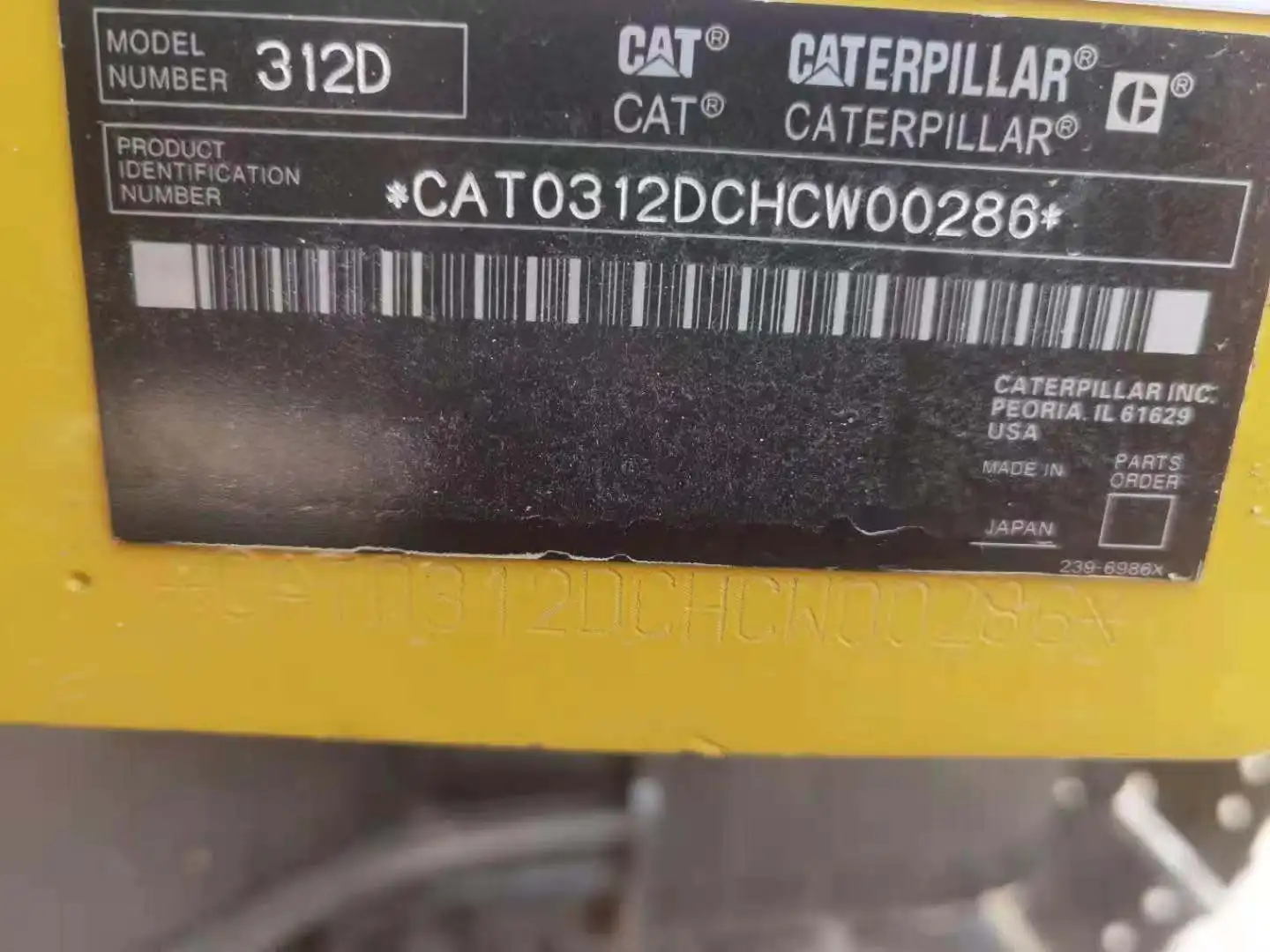Б/у гусеничная техника 67KW б/у гусеничный экскаватор CAT312D с ведром