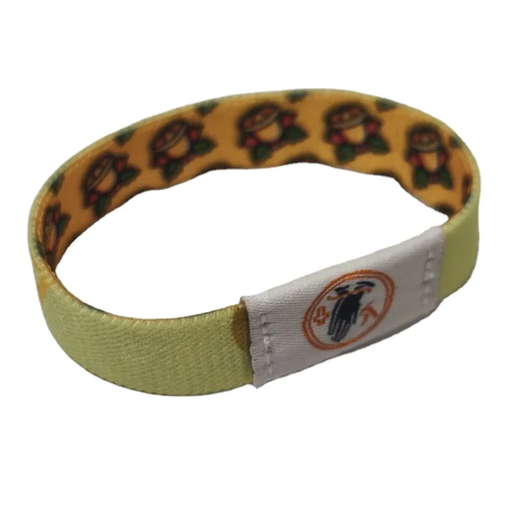 High Quality Music Festival Printed Bracelet Hotel Rfid Elastic NFC Wristband For Event