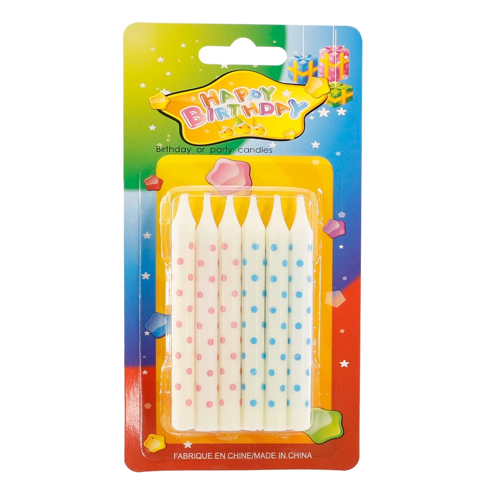 Candle Stick for Cake Circular Pattern Birthday Manufacture Price Pink and Sky Blue Paraffin Wax Barley Easter Accessories