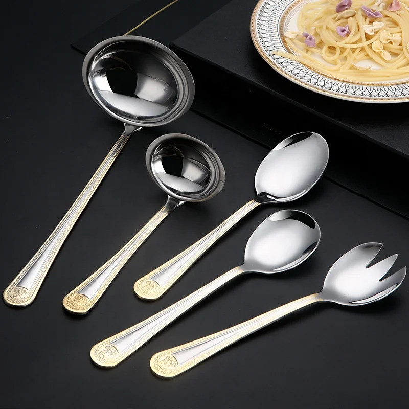 Hot selling European style luxury retro palace 72pcs stainless steel cutlery set 304 stainless steel flatware set