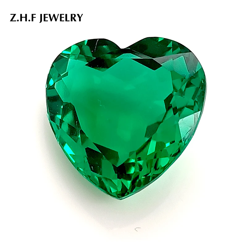 Lab Grown Emerald  Colombian Hydrothermal Loose Gemstones Heart 17.26*17.2MM 14.47CT