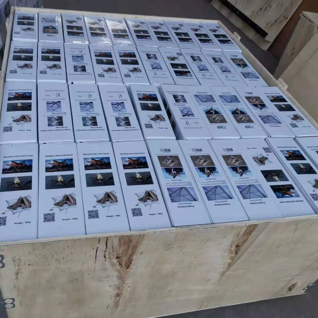 Portable Stainless Steel Mesh Burning Stand Folding Outdoor Fire Pit