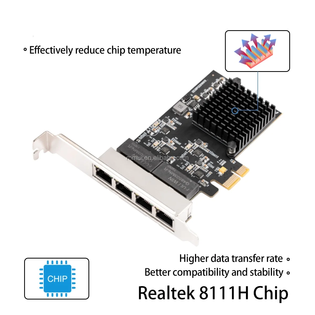 New Arrival Stock 4-port Rj45 Gigabit Ethernet Network Card Desktop 4 Port Pci Express Card