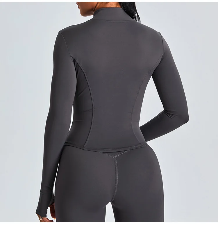 Hot Selling Two Pieces Jacket Legging Set Women Workout Running Activewear High Quality Nude Feeling Athletic Yoga Fitness Sets