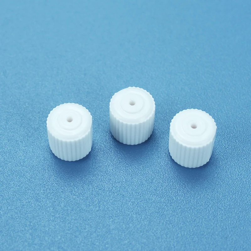 
Medical disposable blue and white luer lock cap 