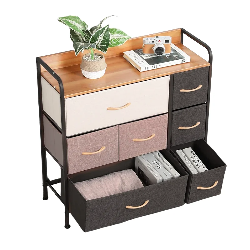 Customized Storage Metal Chest Metal Organizer 7 Drawers Chest Fabric Dresser Storage Tower for home furniture
