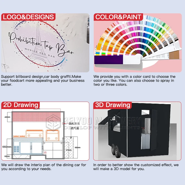 Mobile Concession Trailer with High-End Kitchen Setup for Ice Cream Vendors Hot Dog Food Truck Trailer
