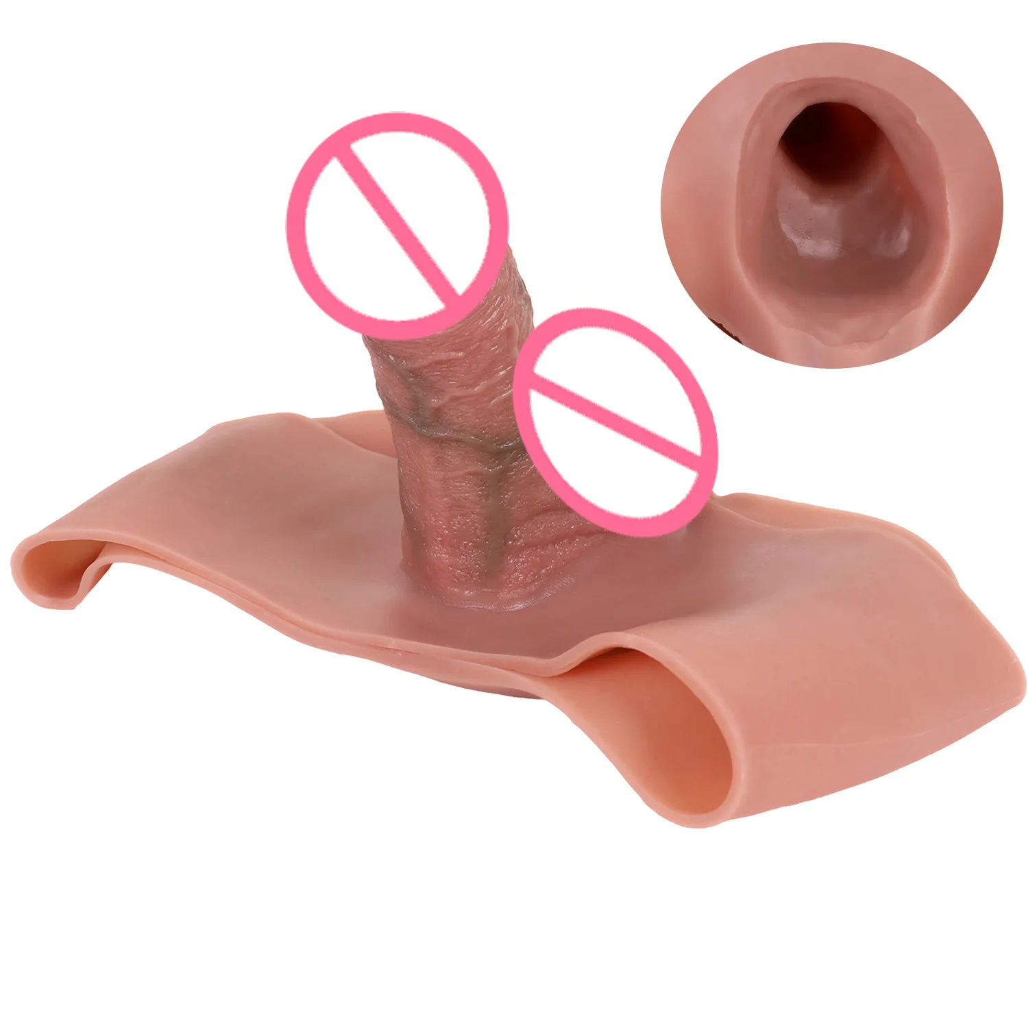 Bold Sleeve Silicone Leather Pants Small Old Three Dildo Hollow for Men Adult Sex Toy Sexy Underwear
