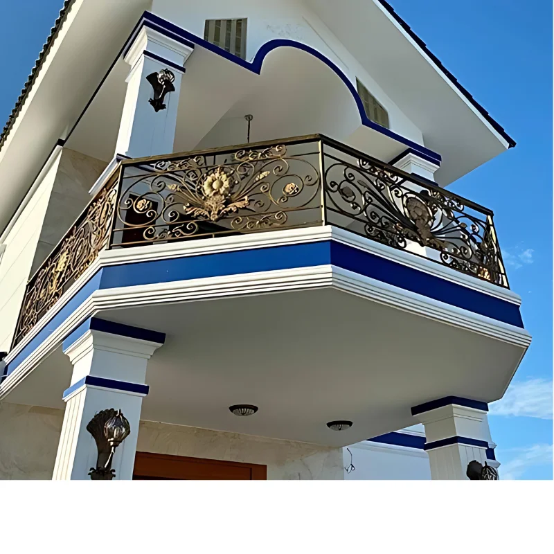 Wrought Iron Spindles Stairs Railing Indoor Simple  Wrought Iron Design  Elegant Balcony Balustrades & Handrails