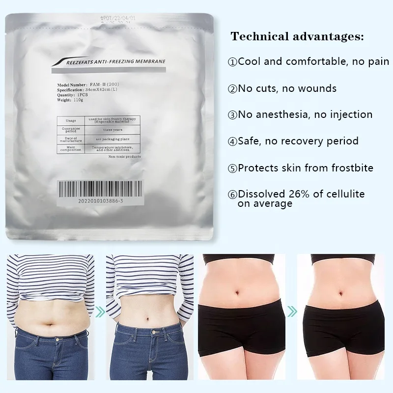 Fat Freezing Membrane Anti Freeze Membrane 110G Cryo Anti Freeze 70G Antifreezing Membrane For Cryolipolysis Machine