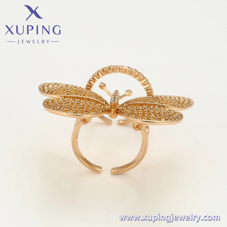 14108 Xuping fashion 2021 Gold Plated Butterfly mariposa 18k Color Luxury Gift Rings for Lady
