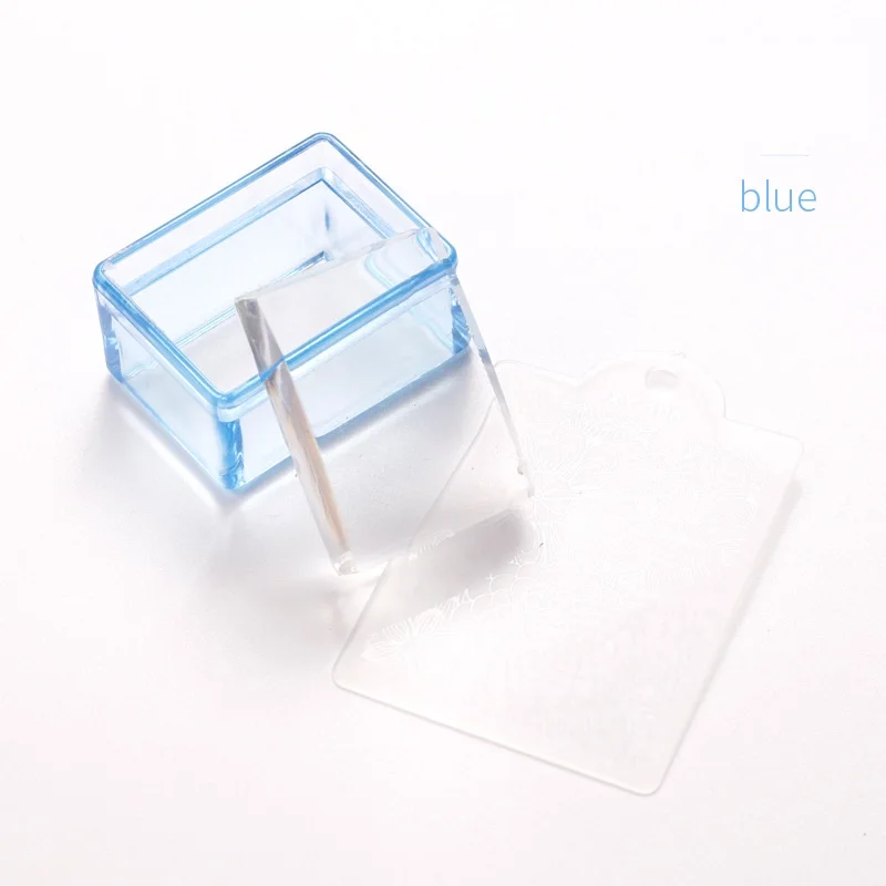 New Square Transparent Silicone Nail Stamp Stamping Plates Kits Polish Printing Diy Nail Manicure Tool