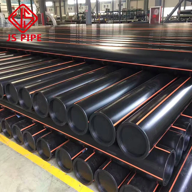 JS 1.0Mpa SDR17 sdr21 sdr26 160mm 180mm 315mm 355mm 400mm pn16 DN630mm black pe100 hdpe pipe polyethylene 6 inch hdpe pipe