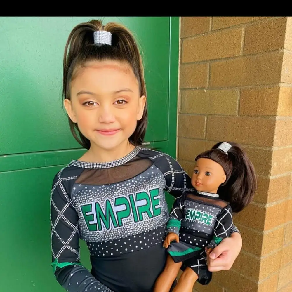custom design 18 inch customized doll accessories gift cheer school cheerleading uniform for girls