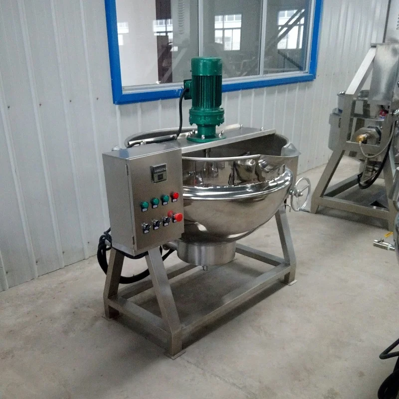 
Large red bean paste processing machine jacketed kettle with mixing 