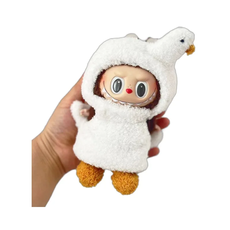 1459-u Cute Dress Outfit Clothes Only 17cm Pendant Blind Box Cloth Doll Labubu Clothes Little Swan Three-piece Set Clothing