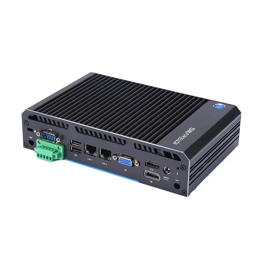 Manufacturer fanless PC In-tel core i3 i5 i7 16G RAM 4*RS232 GPIO Phoenix dual nic industrial mini pc