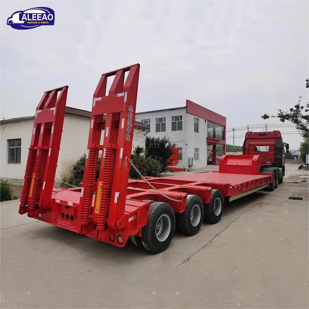 2024 China factory  low bed semi trailer heavy loader trailer for transport machines