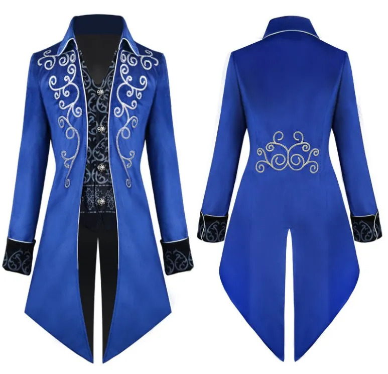 Men Medieval Victorian Costume Tuxedo Gentlemen Tailcoat Gothic Steampunk Trench Vintage Frock Outfit Coat for Men