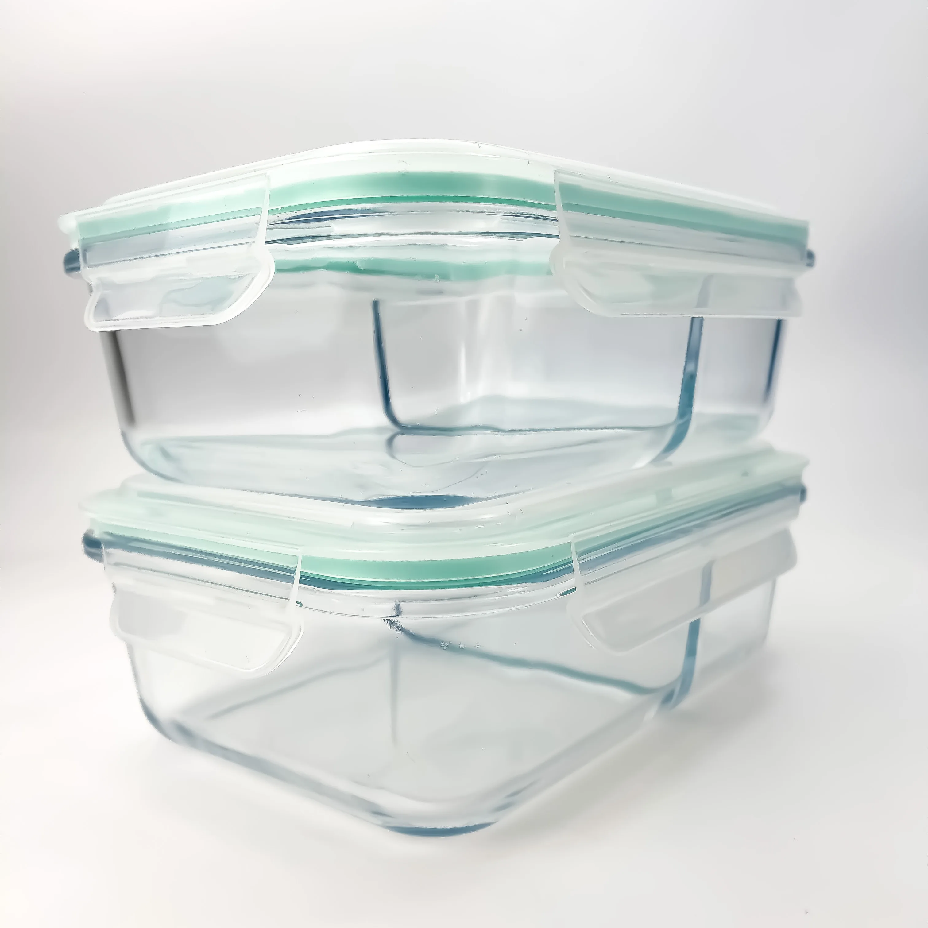 Glass Meal Prep with 2 Compartments Food Storage Containers Glass Lunch Box