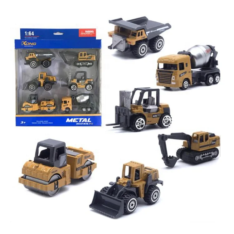 Xingyao Wholesale Customized Metal Alloy Sliding Free Wheel Engineering Car Elastic Racing Toy Set