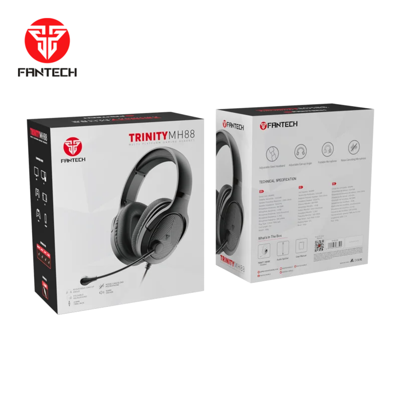 Fantech BT Bluetooth Headset Gaming Low Latency Listening to Music Entertainment Gaming Bluetooth Headset LED Headphones Black