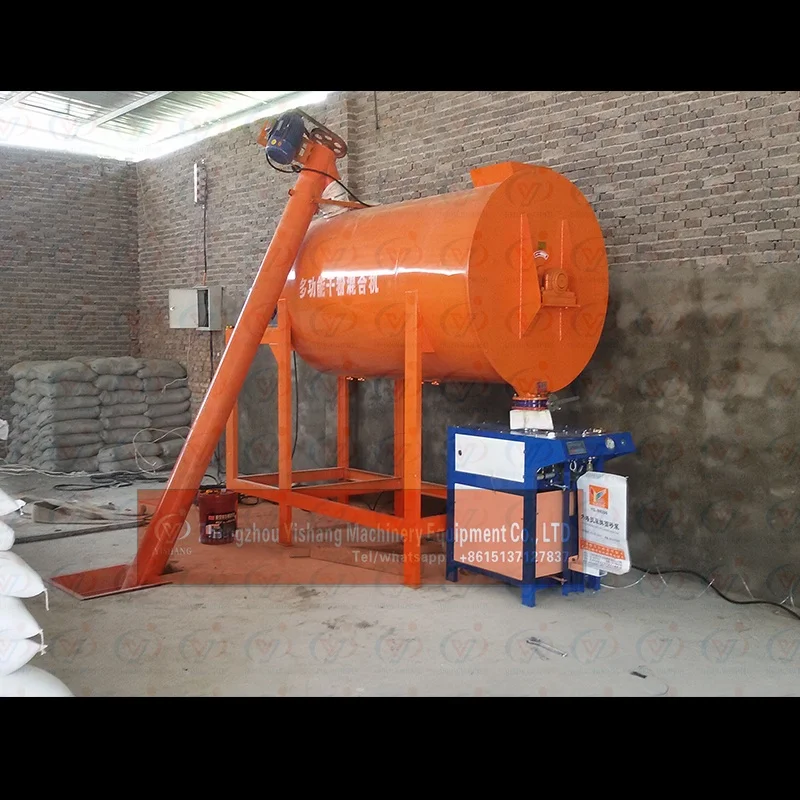 Bonding  mortar wall putty mixing equipment with automatic bag filling machine tile adhesive dry mortar mixing machine