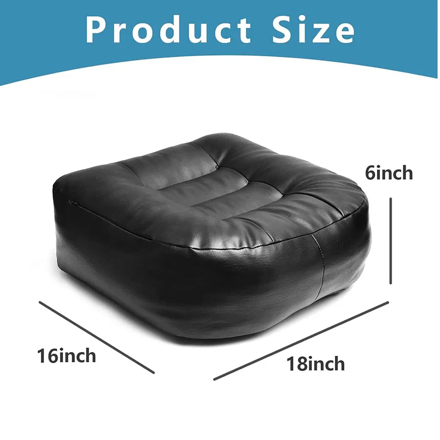 6666 Perfect for Office Chair Leather Booster Seat Cushion with Handle Buckle Ultra Soft Vehicle Car Leather Seat Cushion