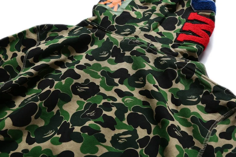 bape shark Hoodie manufacturer embroidered heavyweight 100% cotton plain pullover oversized hoodie