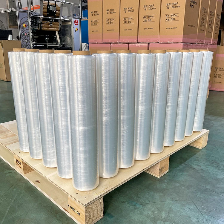 Chinese Industrial Manufacturers Pe Stretch Film Pallet Wrapping Cast Stretch Film Roll Packaging Plastic Lldpe Strech Wrap Film