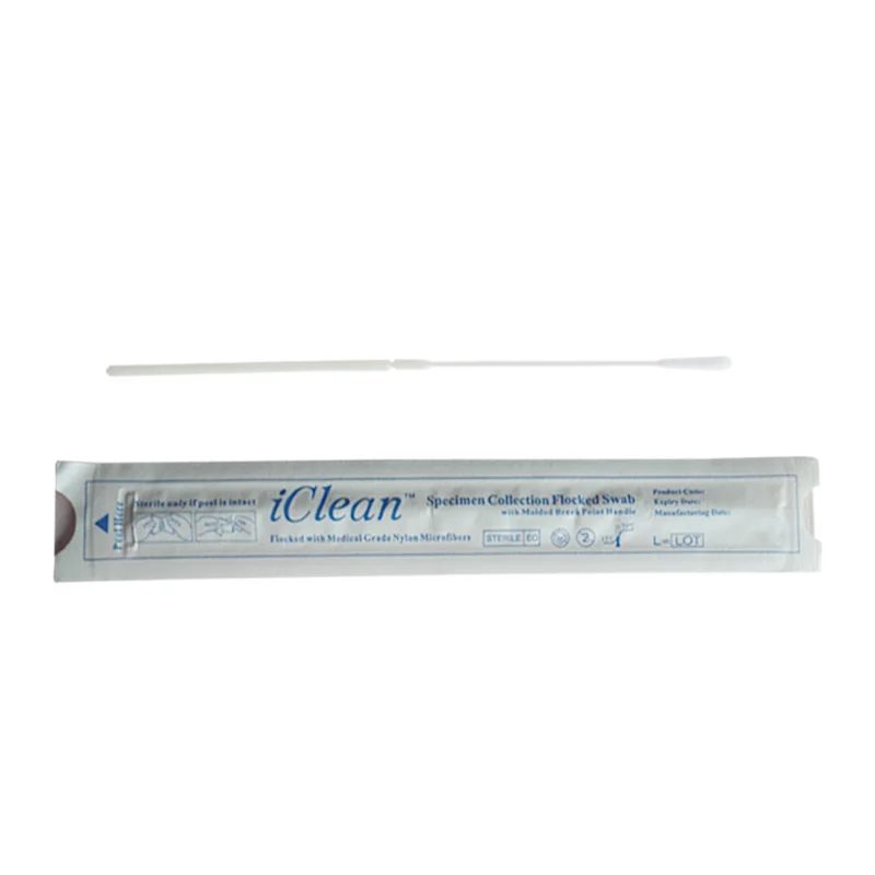 Dna specimen ene nylon flocked sampling nylon fiber sterile nasal and mouth lab virus saliva test sample collection kit swab