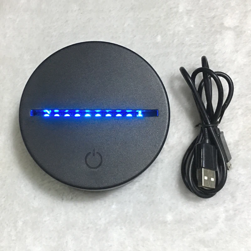 
2020 USB Cable Touch 3d LED Light Holder Lamp Base For 3d LED Night Light Colorful Light Bases Table Decor Holder for deco 