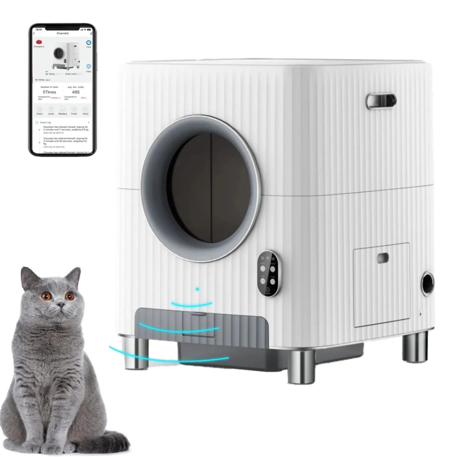 Hand free APP control WIFI automatic electric cat litter box cat self cleaning large litter box auto cat litter box