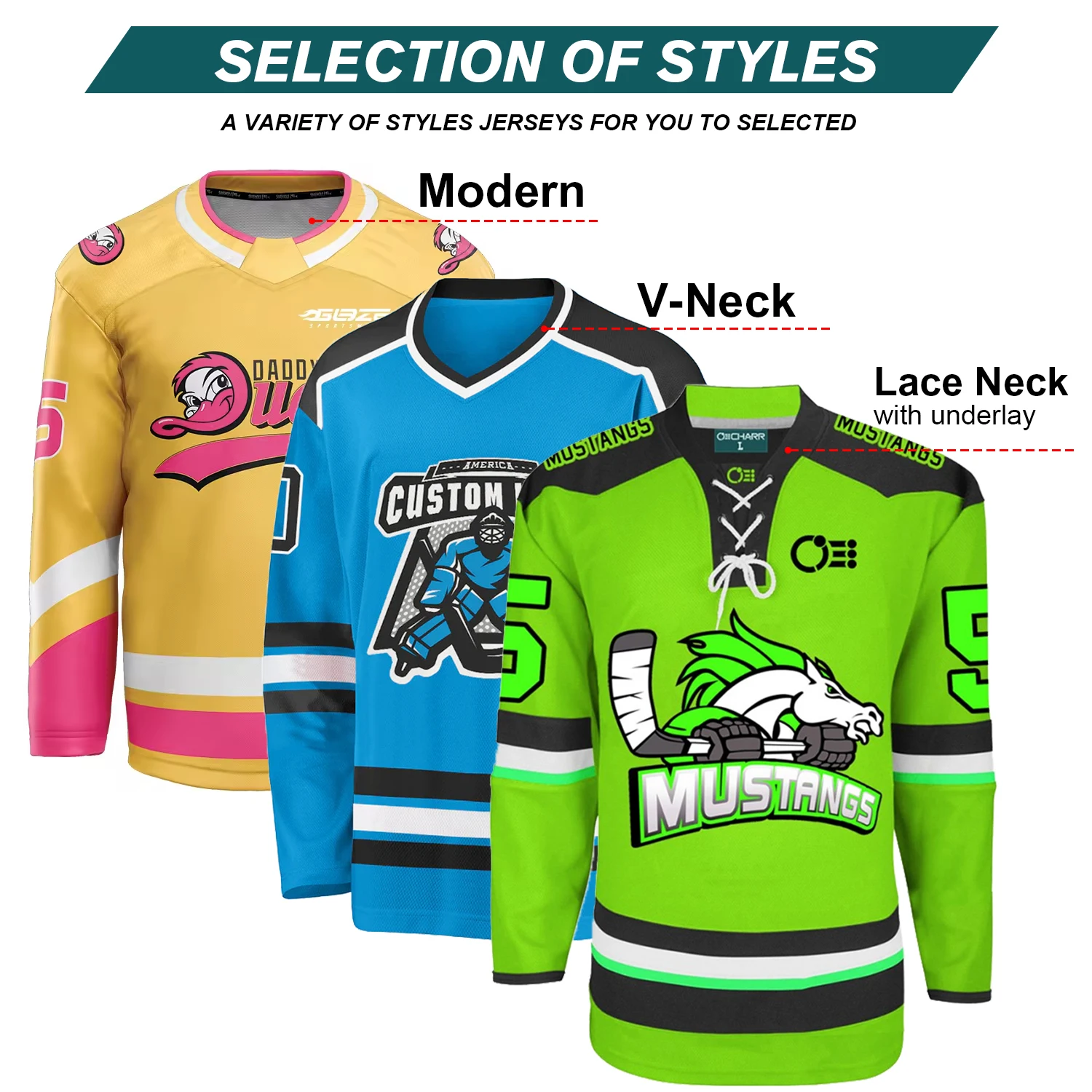Custom Made Mens Fully Sublimated Printing Ice Hockey Uniform Breathable Los Angeles Hockey Jersey